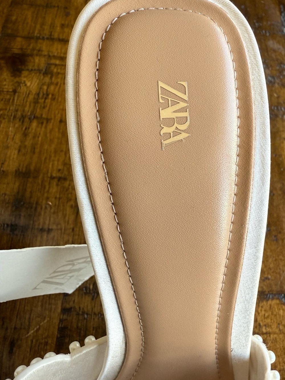 ZARA Backless Pearl Heeled Sandals NWT • White Mule • Size 8 • Wedding & Brides - Picture 11 of 12